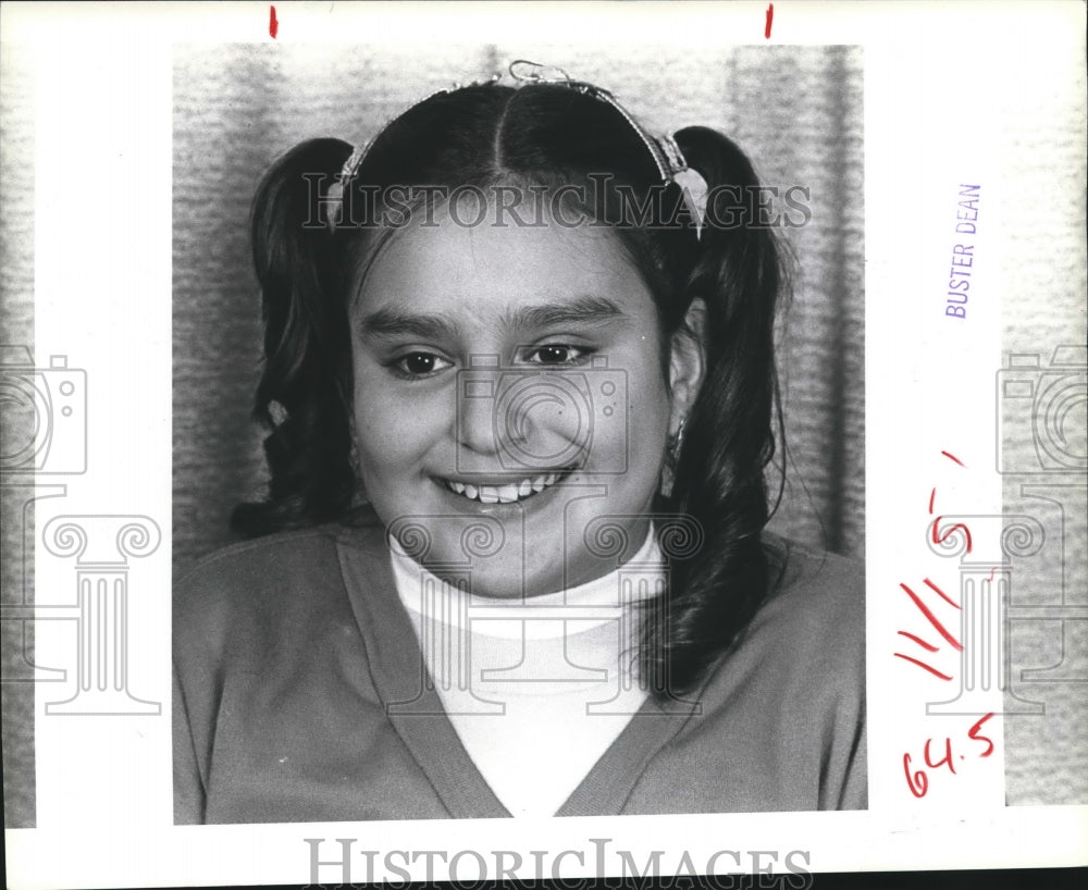 1984 Press Photo Lisa Dichi hopes to read books to raise money, Houston - Historic Images