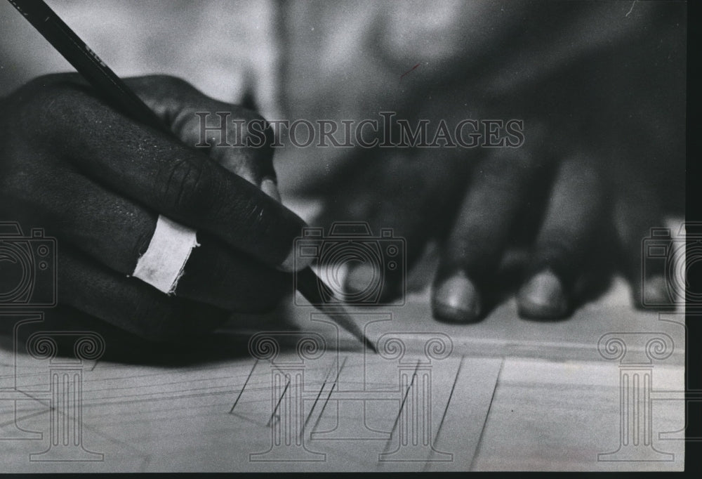 1968 Press Photo Drafting Class, Brazosport Junior College, Clemens Prison, TX - Historic Images