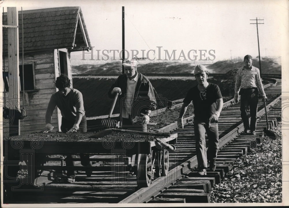 1973 Russian volunteers and workers from Chile on Railroad - Historic Images