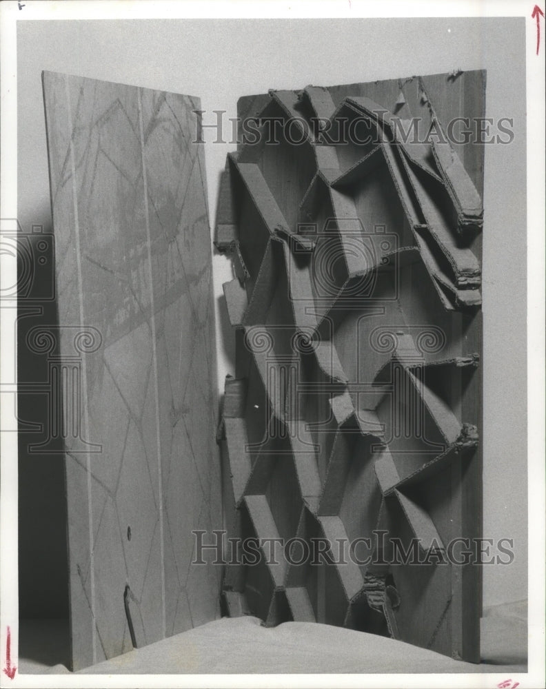 1975 Press Photo Cut Away Of The Most Common Door Today in Houston Burglaries. - Historic Images