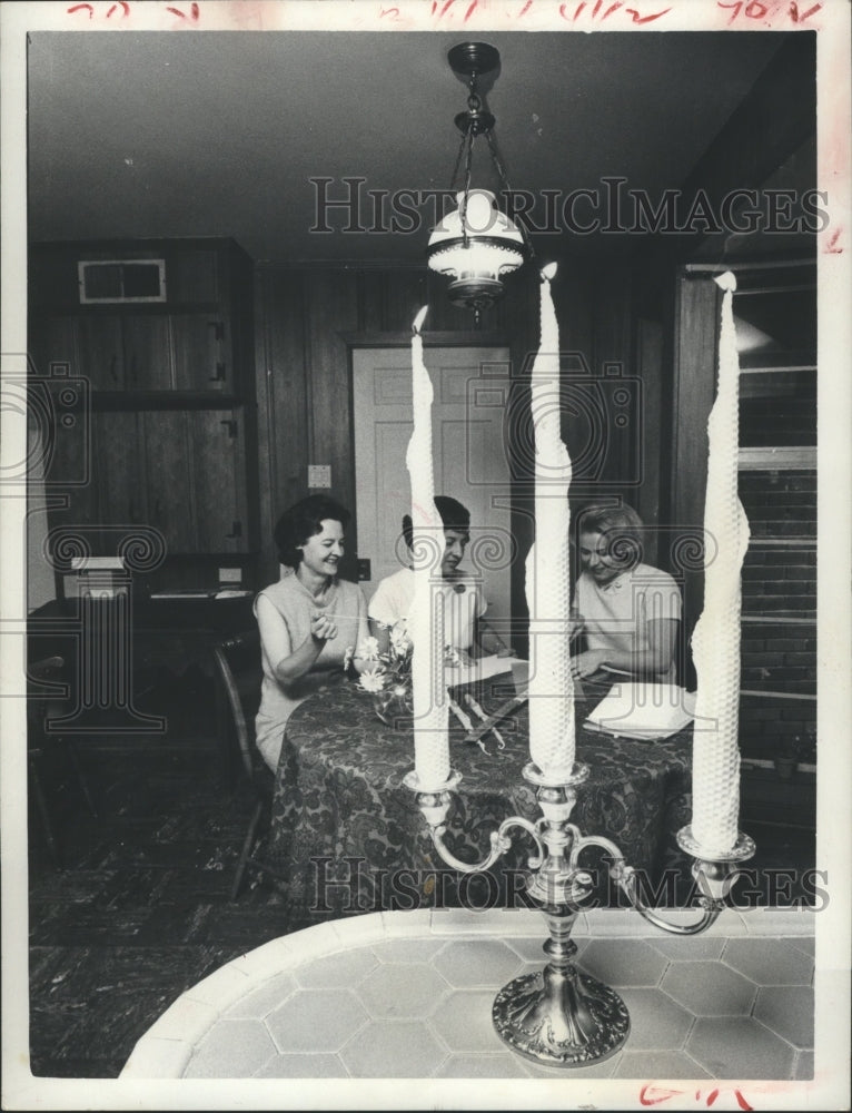 1966 Press Photo Women make spiraled tapered candlesticks - hca17026 - Historic Images