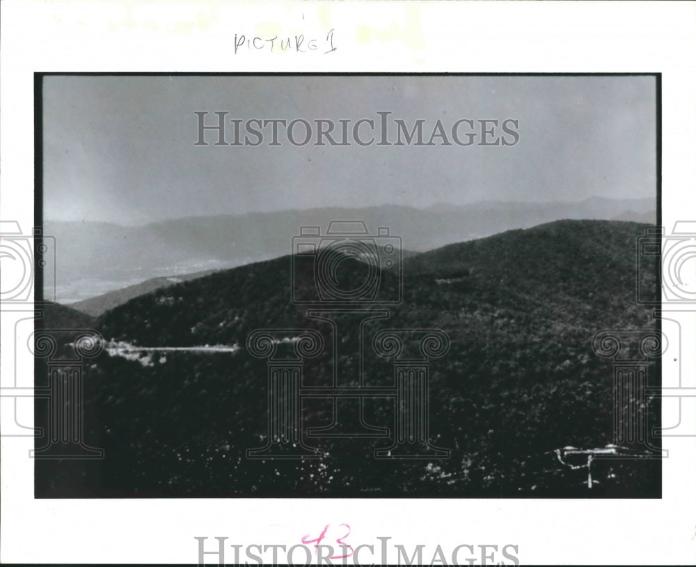 1990 Haze over Blue Ridge Mountains, Shenandoah National Park - Historic Images