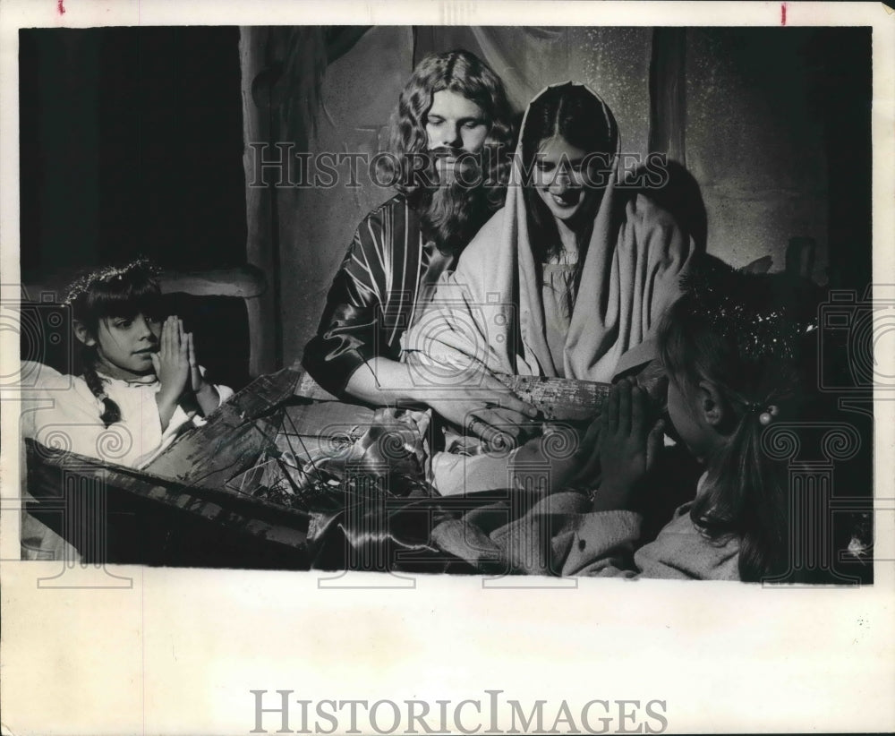 1979 Press Photo Christmas Nativity Scene Presented at Tree of Light In Houston. - Historic Images