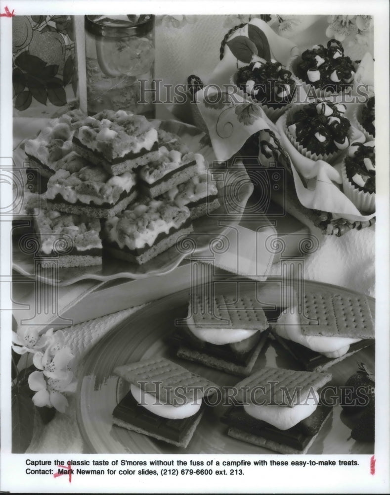 1996 Platters of various types of S'mores for Desserts - Historic Images