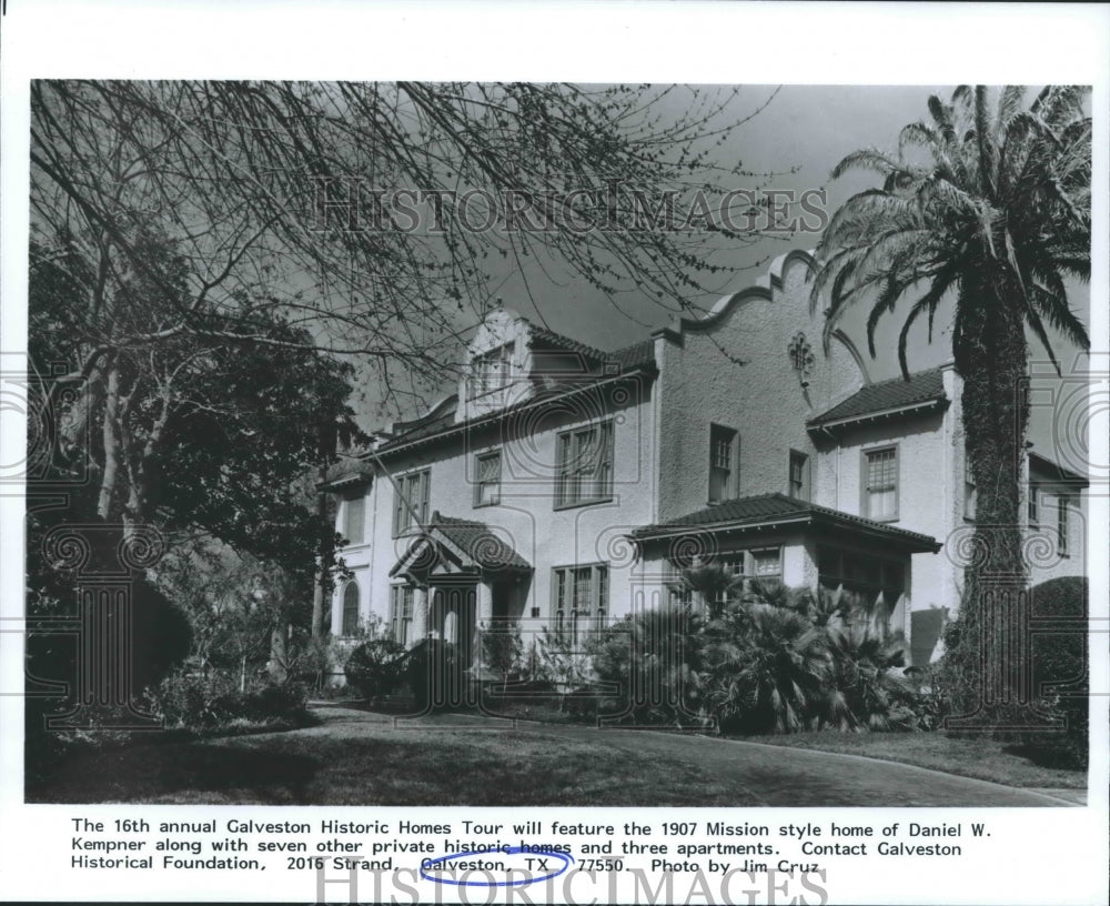 1988 Press Photo Home of Daniel Kempner in Galveston Historic Home Tour, Texas - Historic Images