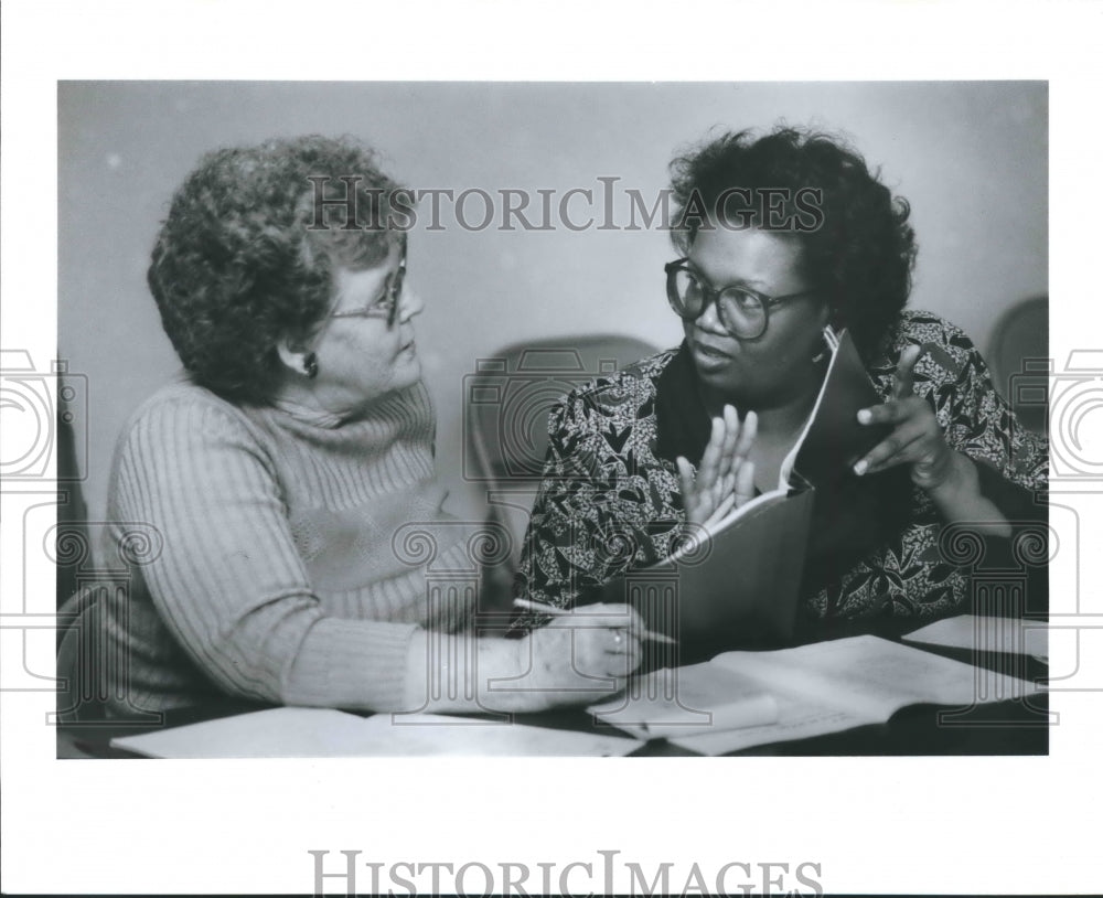 1989 Deborah Gilmore &amp; Lois White with General Equivalency Diplomas - Historic Images