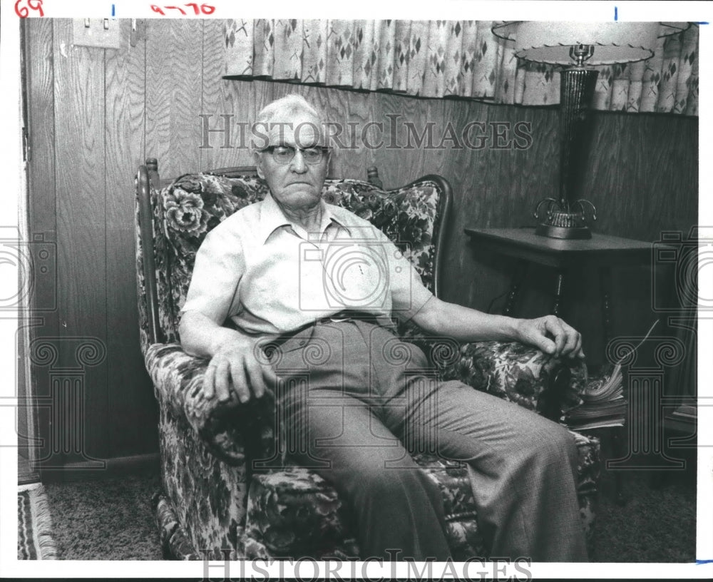 1980 Press Photo Retired Farmer Herman Richter of Fort Bend County, Texas. - Historic Images