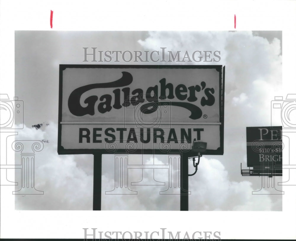 1987 Press Photo Gallagher's Restaurant & Pub, Houston - hca19117 - Historic Images