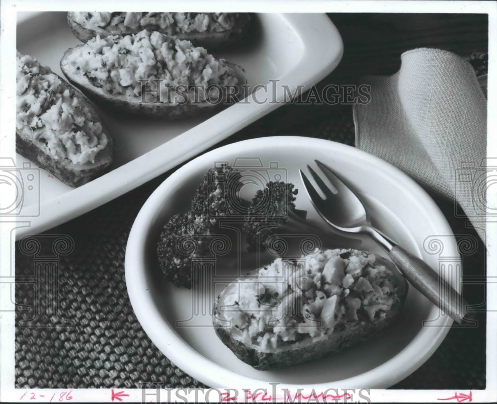 1984 Press Photo Ham &amp; Potatoes Food Dish. - hca19312 - Historic Images