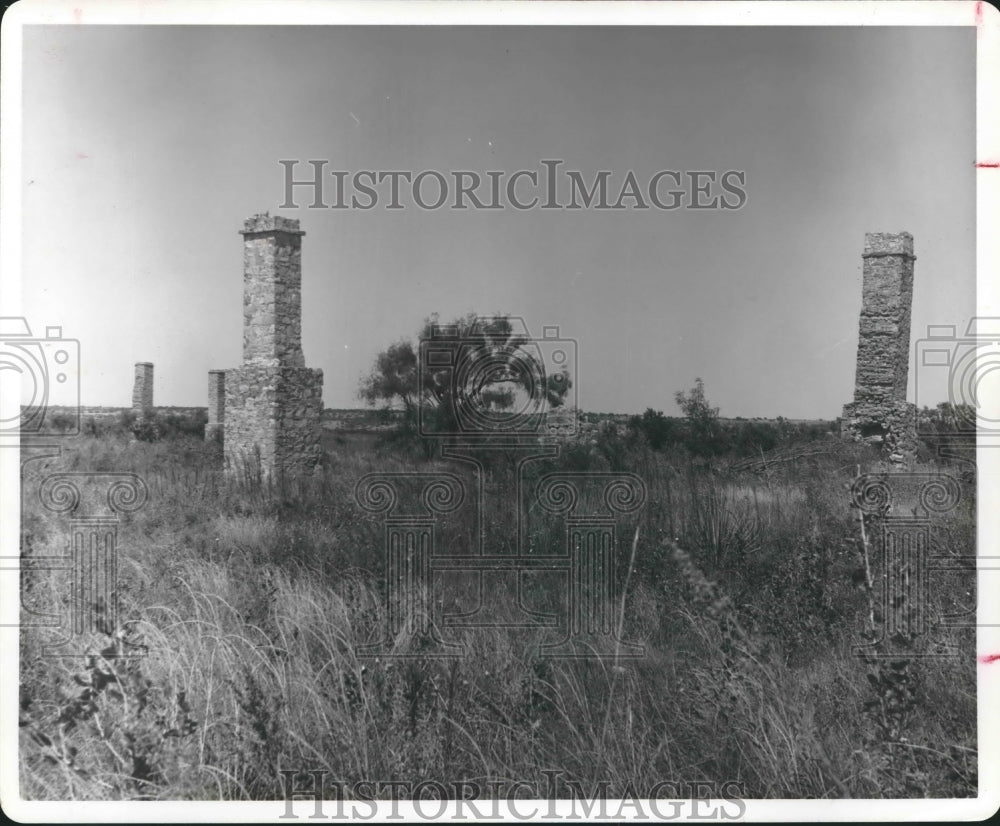 1962 Press Photo Stock chimneys of Fort Phantom Hill, Texas - hca19459 - Historic Images