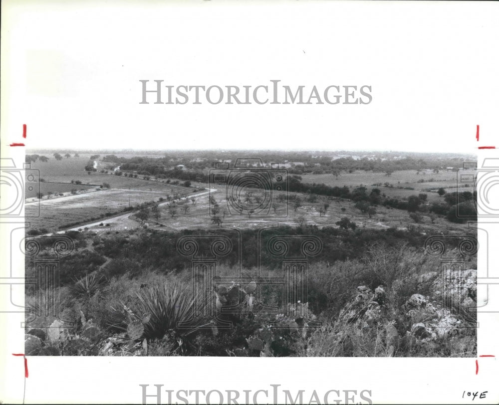 1986 Press Photo Drawing of Fort Inge in Texas From Seth Eastman's Sketch Book. - Historic Images