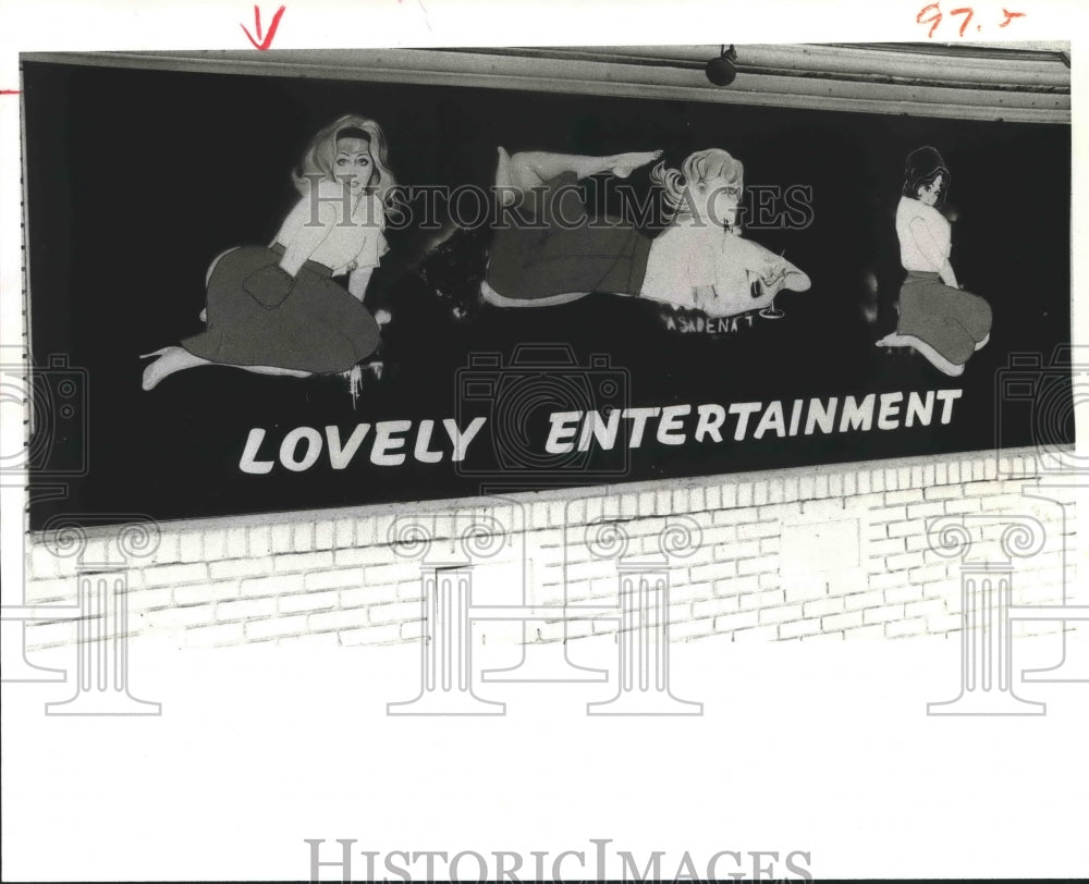 1977 Foxhall Lounge &amp; The Sexie Lady Sign With Lovely Entertainment. - Historic Images