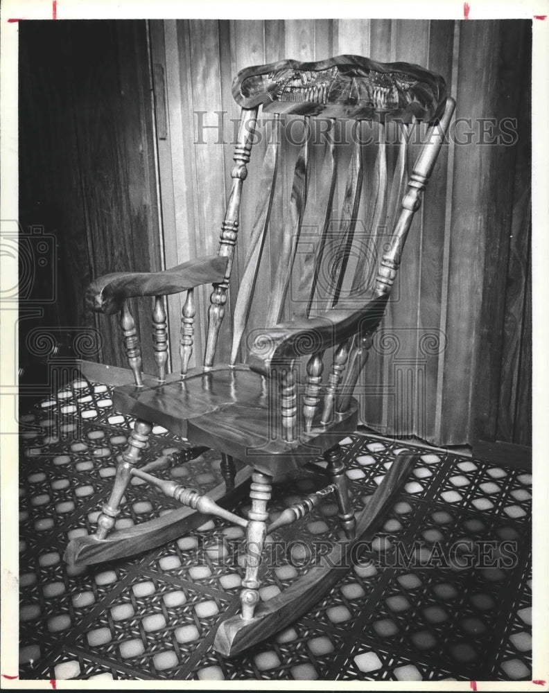 1979 Rocking Chair At Joe Strobel's Furniture Shop. - Historic Images