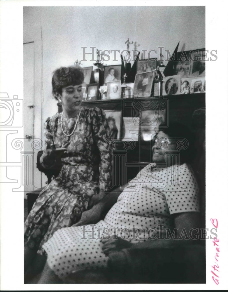 1992 Rena Ross & Granddaughter Wilda Redeaux in Frenchtown Community - Historic Images