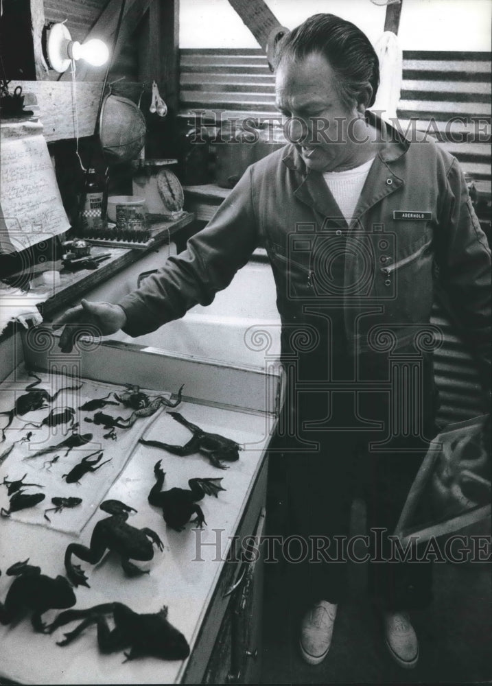 1973 Press Photo Aderhold Maintains Collection of Frog Mutants For Research-Historic Images