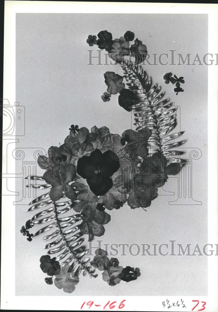 1983 Press Photo Gayle Christie&#39;s flower pressing design - hca19921 - Historic Images