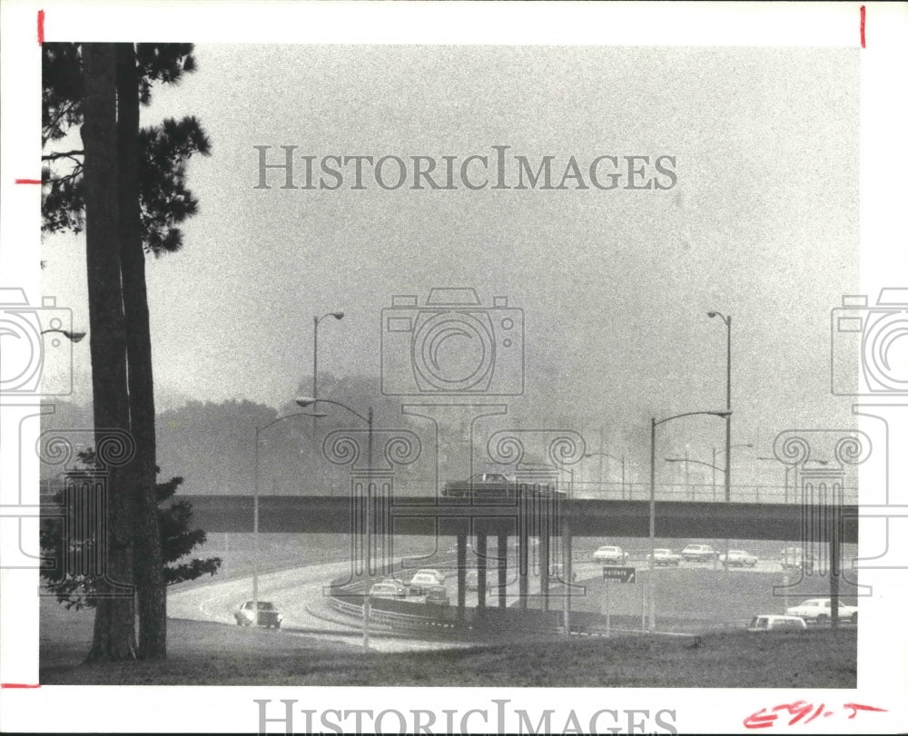 1978 Fog On Houston Freeways In December At Christmas Season. - Historic Images