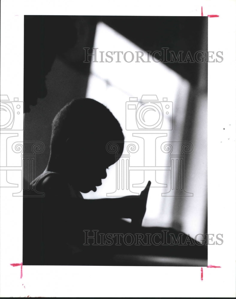 1991 Press Photo Child At Day Care Centers in Houston. - hca20348 - Historic Images