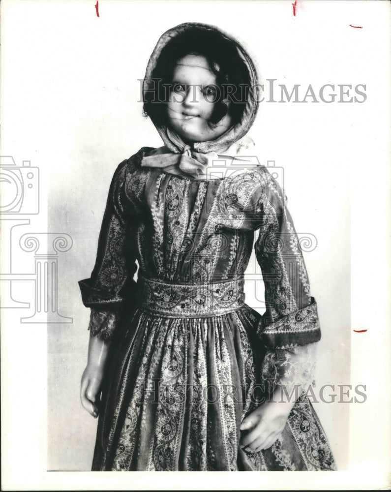 1972 Press Photo Paier-Mache 1820-1860 English Francis Walker Collection Doll. - Historic Images