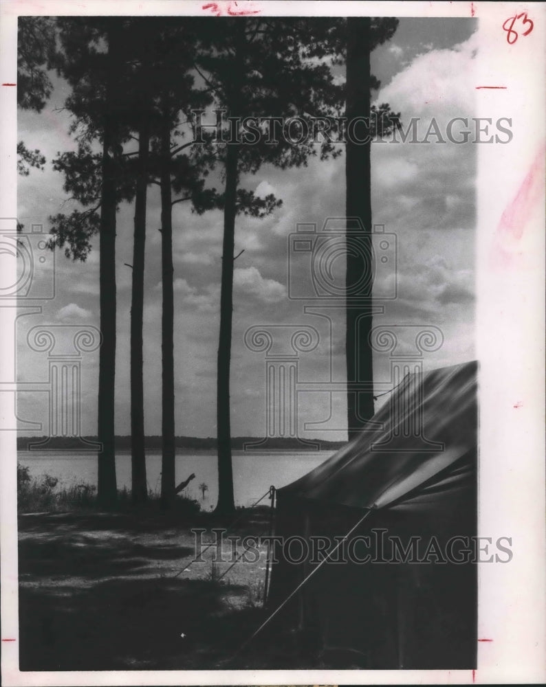 1963 Press Photo Tent Area At The State Park on The Shores of Dam B. Lake.-Historic Images