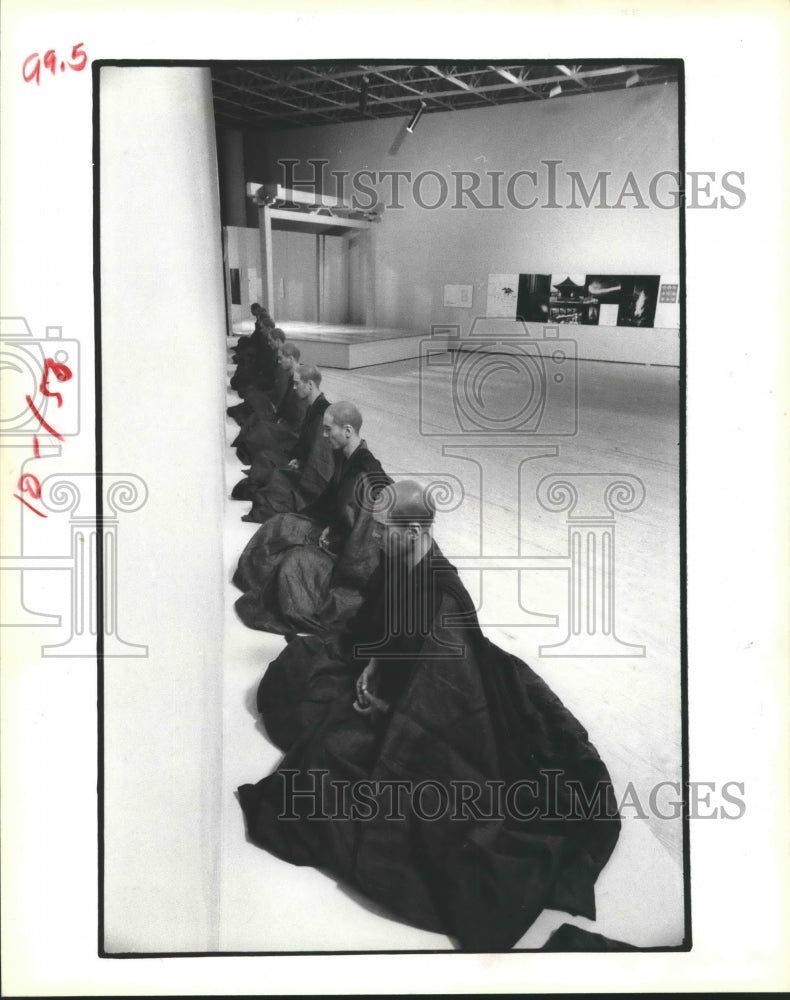 1979 Fiberglass Buddhist monks, Contemporary Arts Museum, Houston - Historic Images