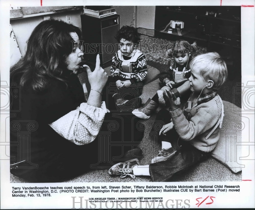 1978 Teacher &amp; students at National Child Research Center, D.C. - Historic Images