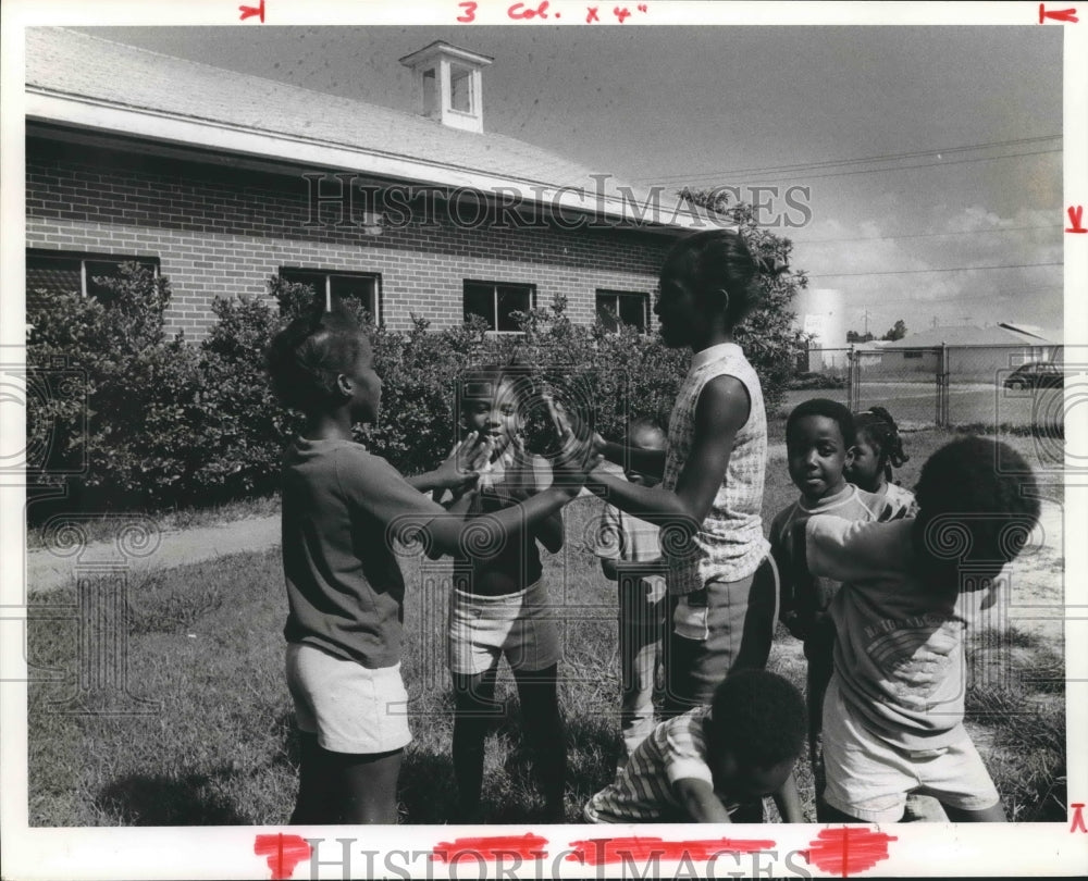 1973 Press Photo Children Play At Maggie Smith&#39;s Private Day Care Center Houston- Historic Images