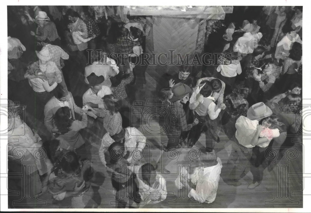 1982 Group of Cowboys At Club in Houston. - Historic Images