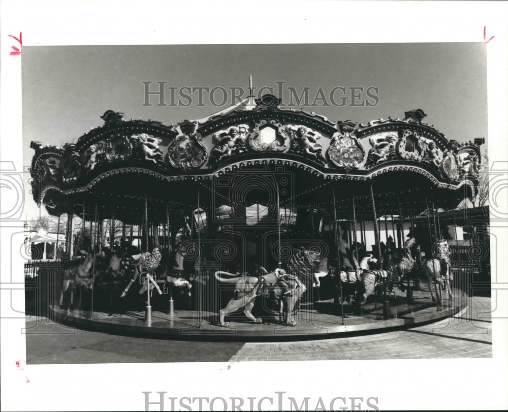 1992 Dornroschen carousel ride at Fiesta Texas, San Antonio - Historic Images