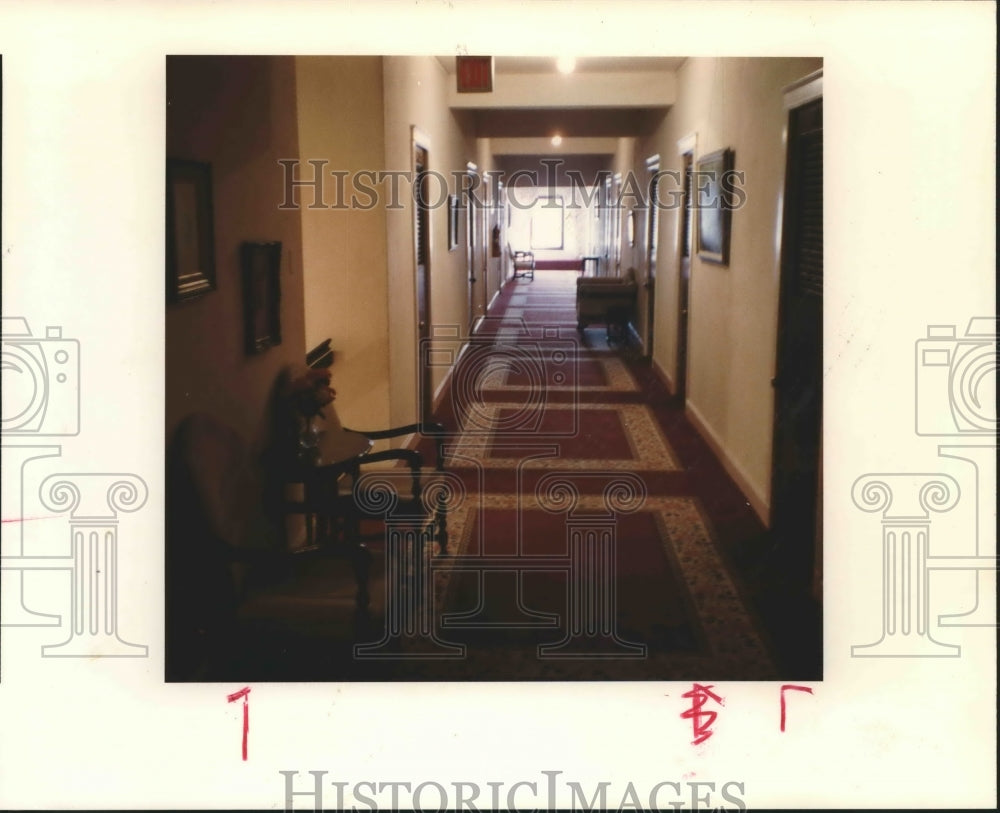 1990 Hall showing rooms at Faust Hotel, New Braunfels - Historic Images