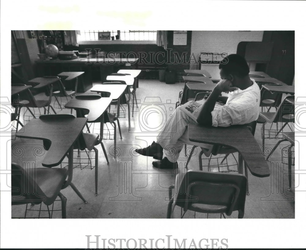 1984 Inmate in classroom at Ferguson Prison Farm - Texas - Historic Images