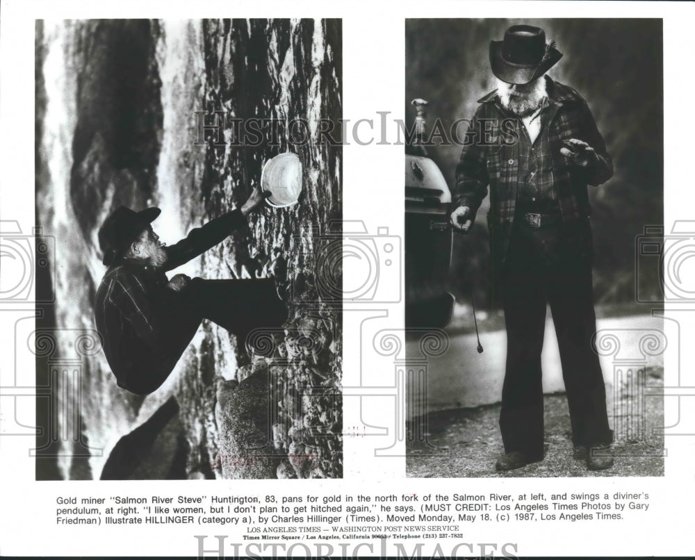 1987 "Salmon River Steve," 83, gold miner of Salmon RIver in Idaho - Historic Images