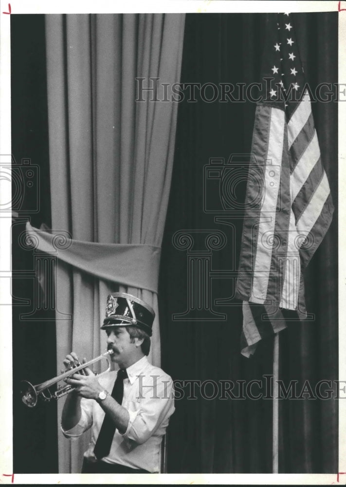 1984 John Roy, trumpet player, Good Times Brass Band of Houston - Historic Images