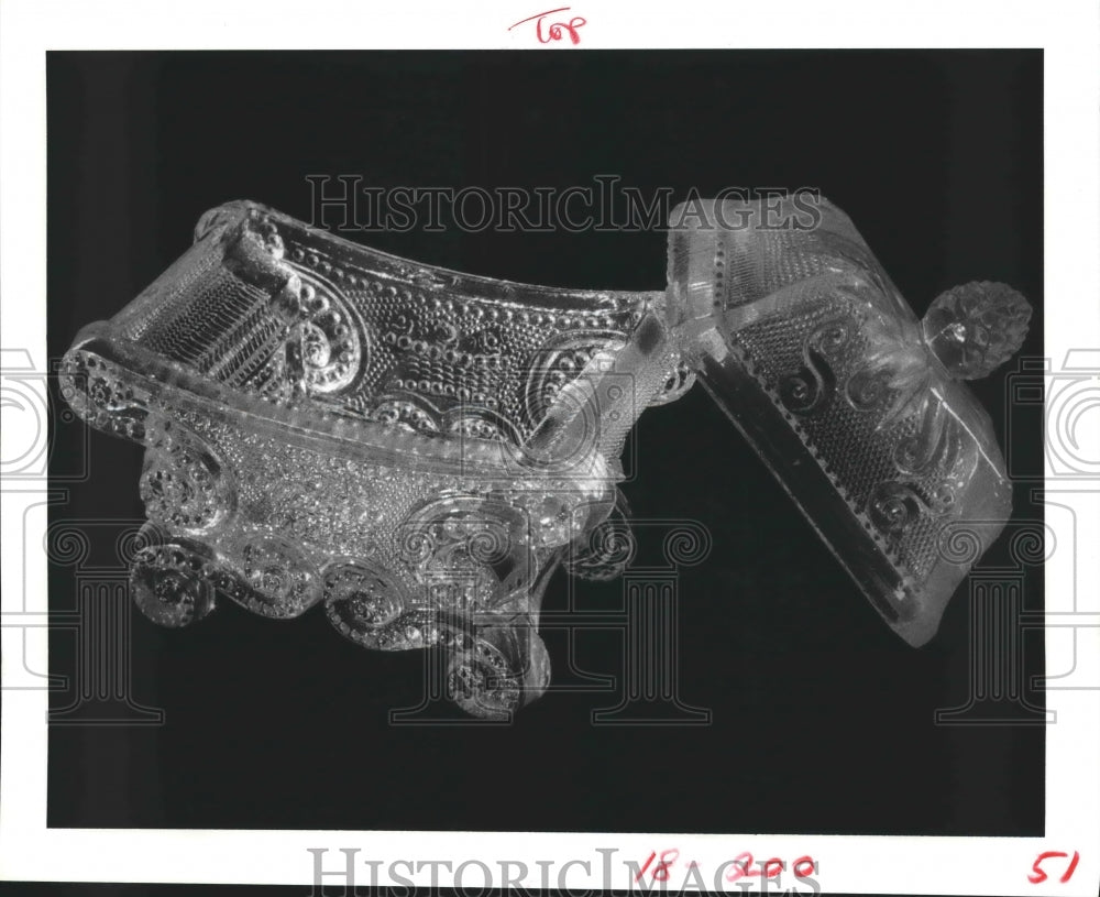 Press Photo Antique covered salts from 1835, part of Helen York's collection - Historic Images