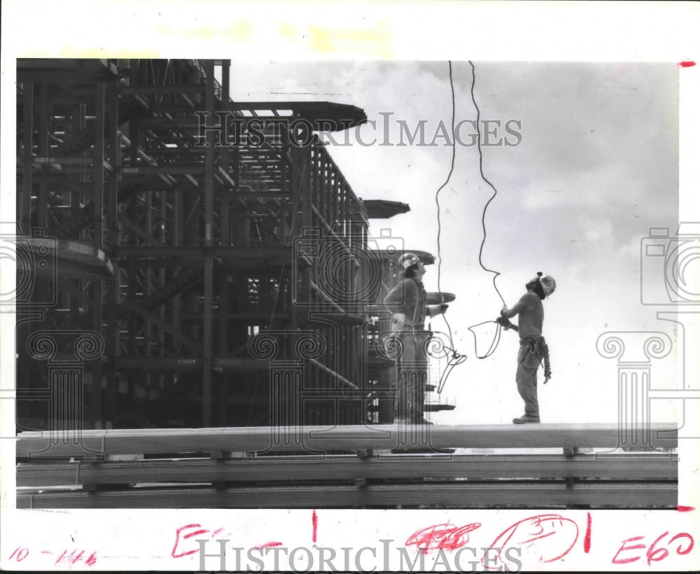 1986 Ray Martinez & Joel Ramirez at George R. Brown Conv. Ctr., TX - Historic Images