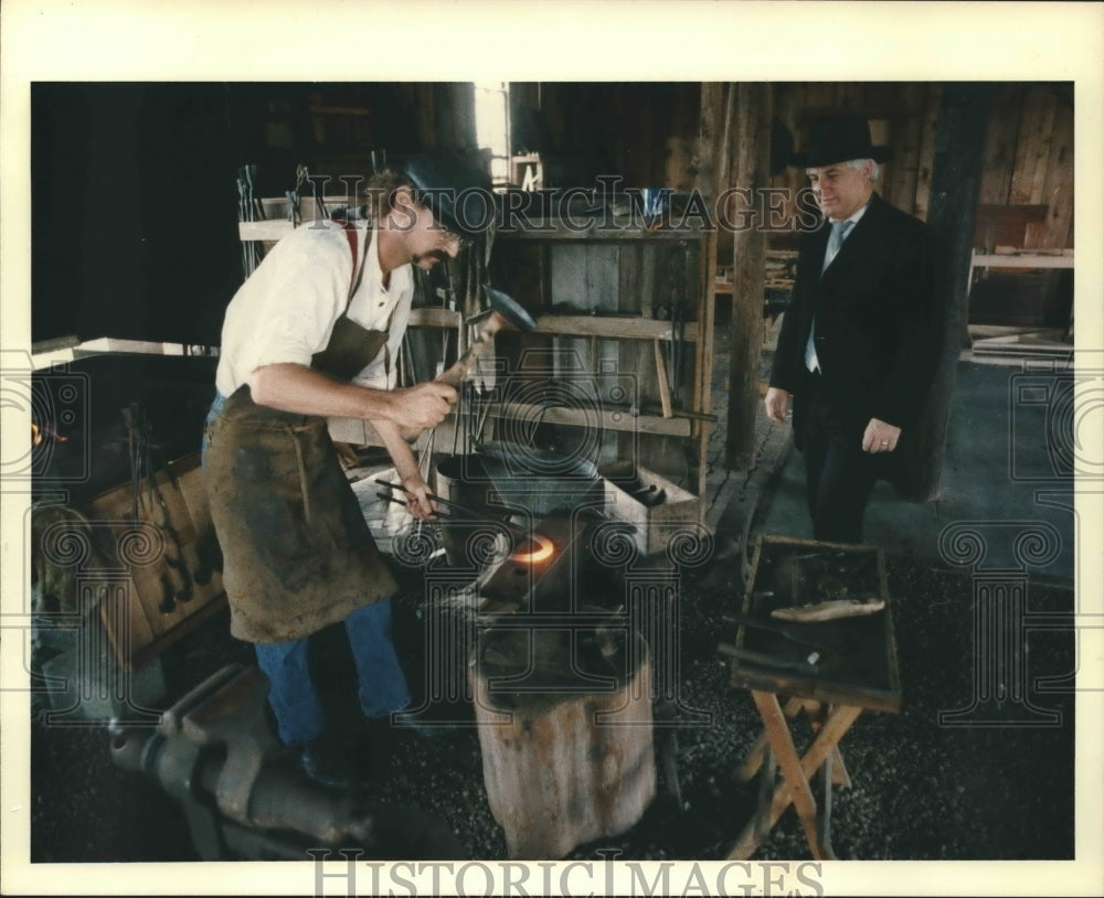 1988 Blacksmith Bruce Neeper & Orin Covell, Fort Bend Museum Assoc. - Historic Images