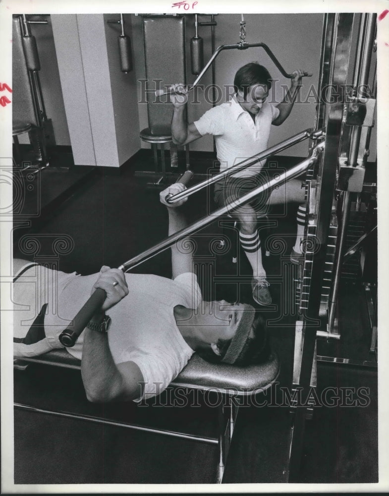1978 Bob LeBosse and Hank Hough at Prudential fitness center - Historic Images