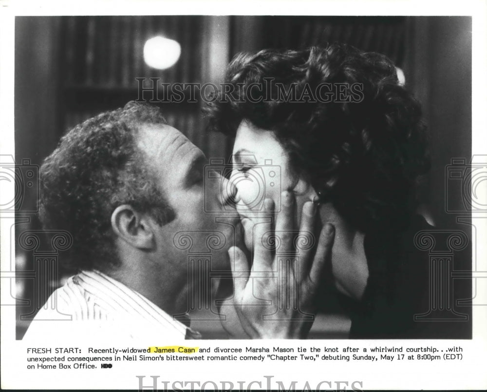 1981 Press Photo James Caan and Marsha Mason in &quot;Chapter Two&quot; on HBO - hca24737 - Historic Images