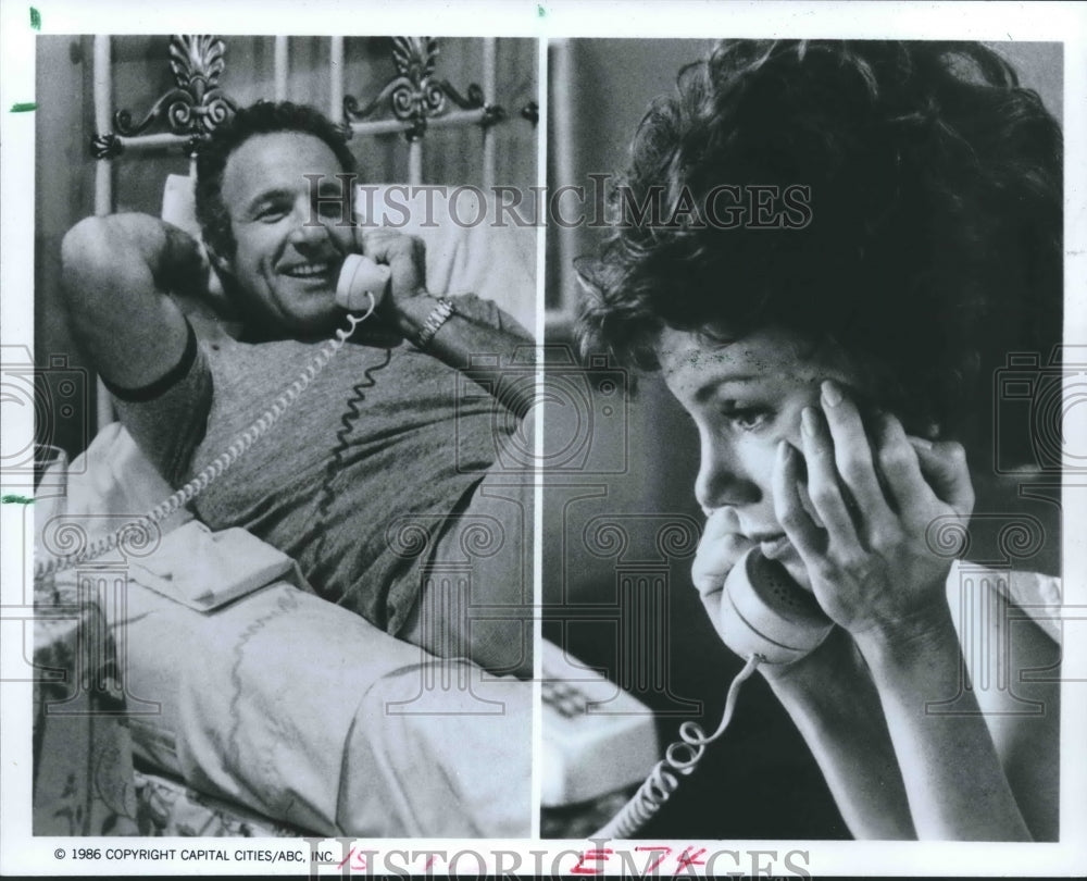 1986 Press Photo "Chapter Two" telephone scene with James Caan and Marsha Mason - Historic Images