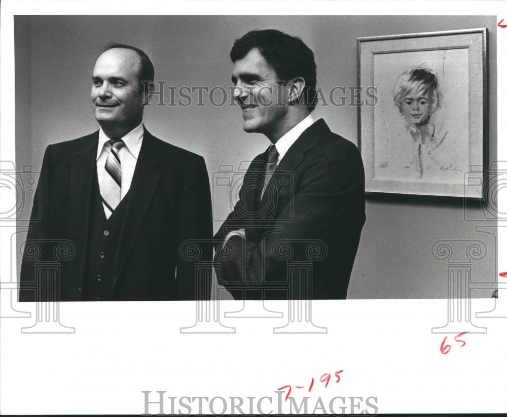 1983 Ken Hutto & Patrick Robinson of First National Bank, Missouri - Historic Images