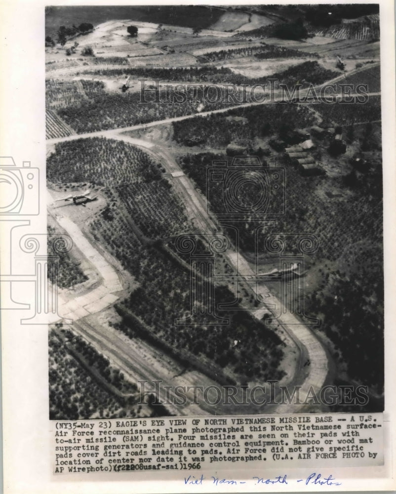 1966 Press Photo Aerial View of North Vietnamese Missile Base - hca25455 - Historic Images