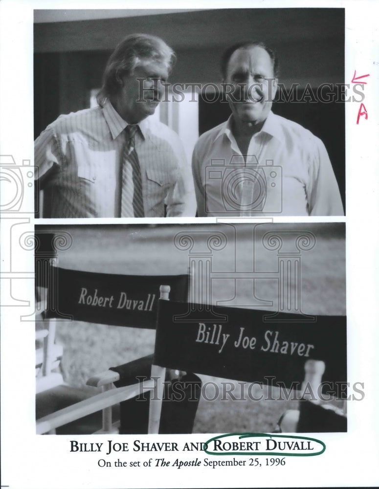 1996 Billy Hoe Shaver, Robert Duvall on Set of "The Apostle" - Historic Images
