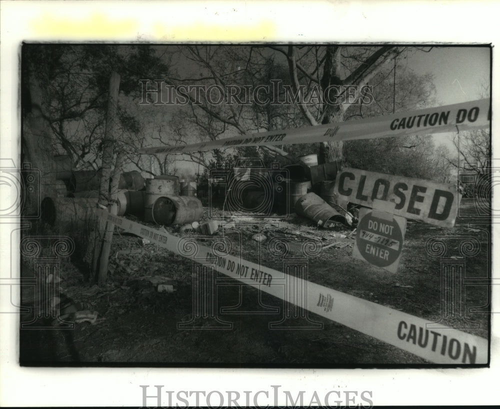 1985 Metal Drums at South Acres Drive, Houston, To Be Tested - Historic Images