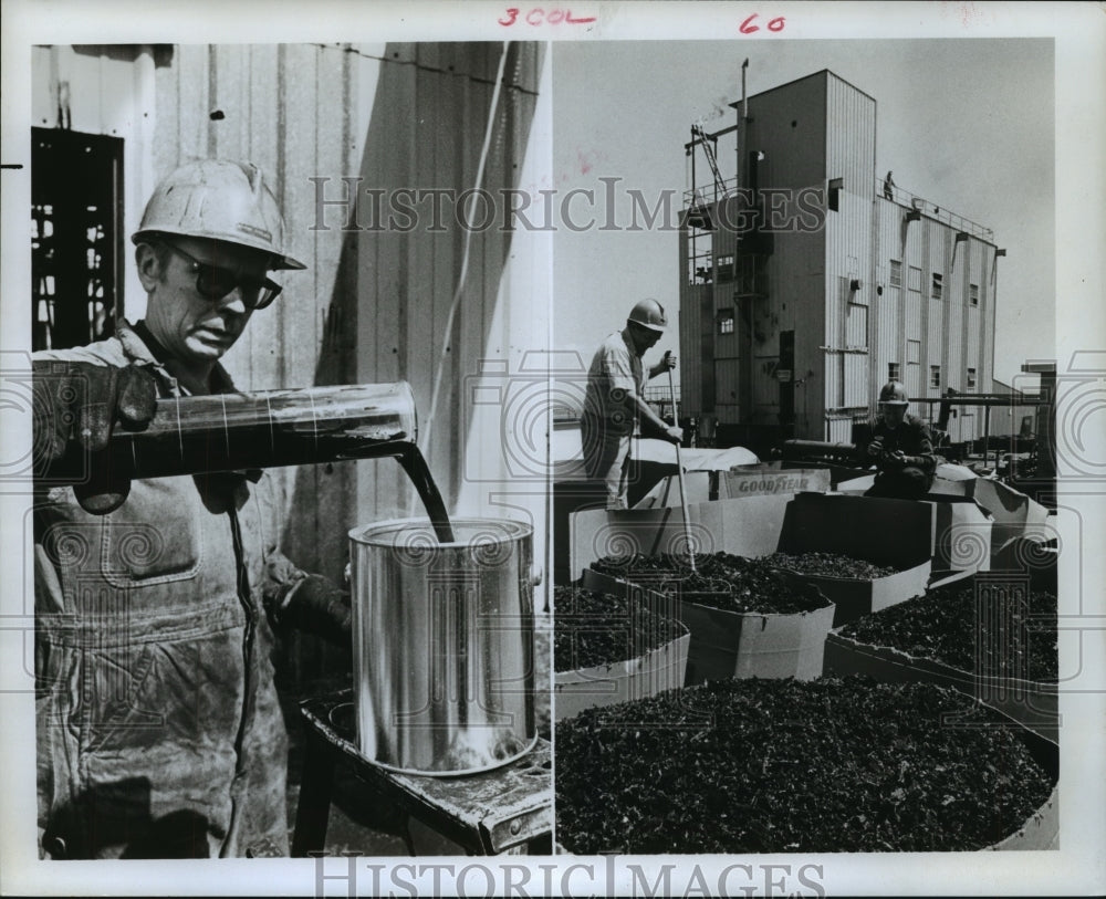 1974 Press Photo Recovering oil from scrap tires, Golden, CO - hca26428- Historic Images