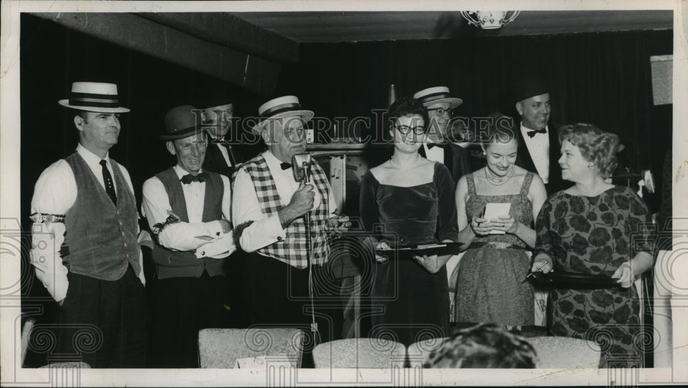 1960 Press Photo Houston Goodfellows on stage at fundraiser - hca26471 - Historic Images