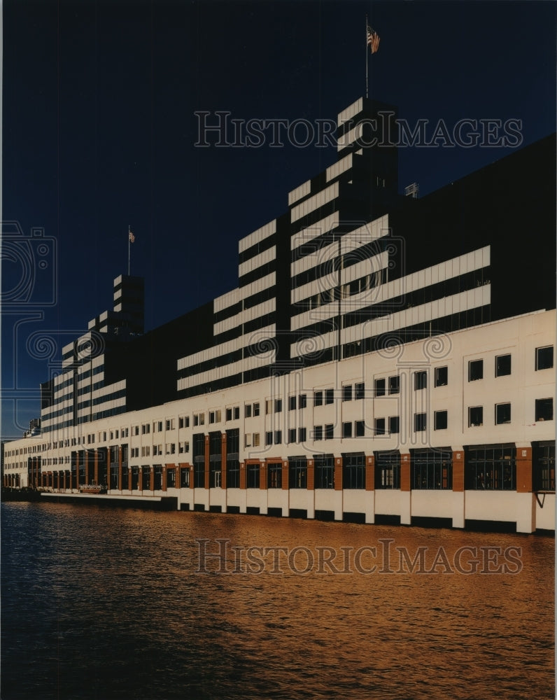 1997 Water-view of Harborside Financial Center in Jersey City, NJ - Historic Images