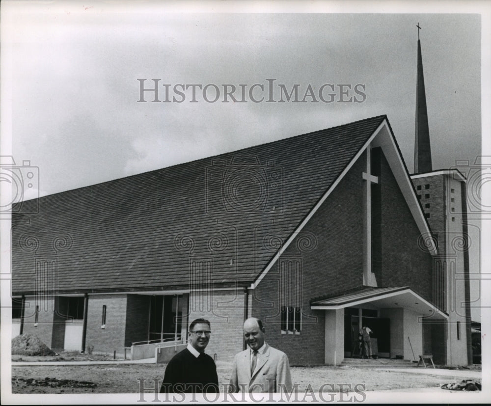 1963 Press Photo Men outside Holy Ghost Catholic Church - hca27752 - Historic Images