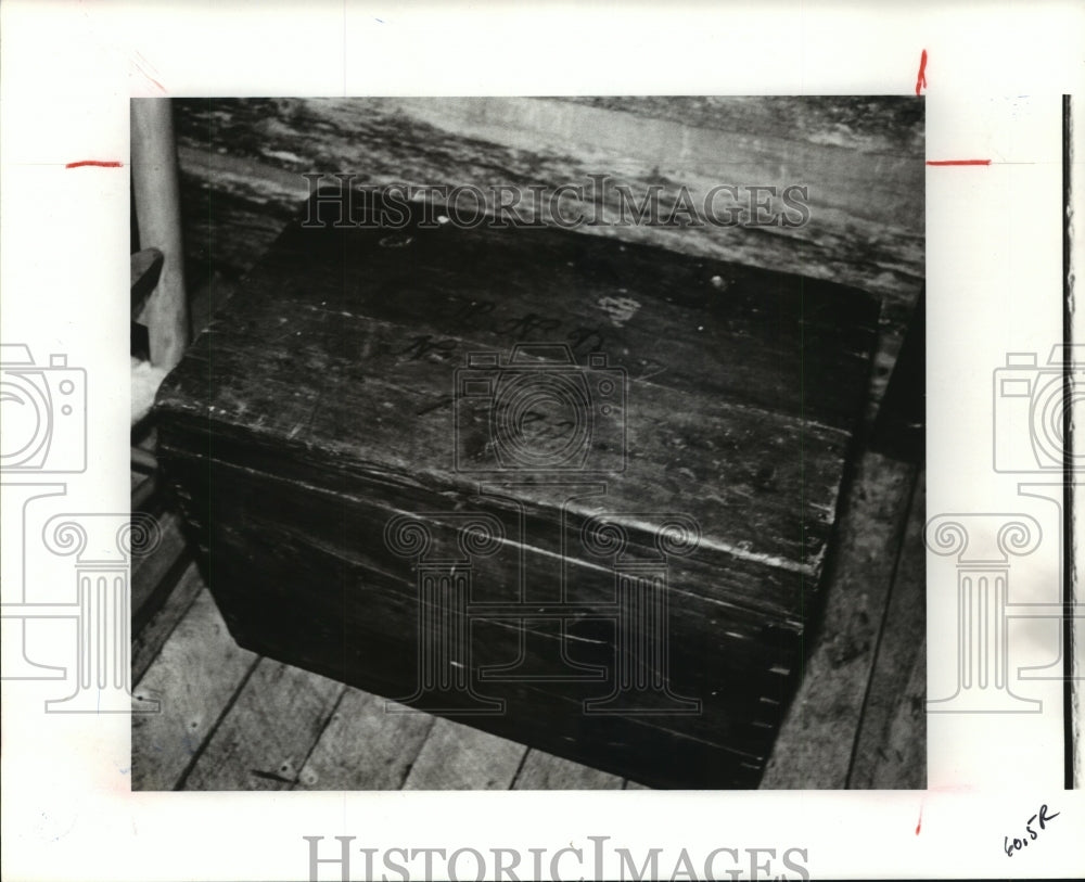 1986 1842 steamer trunk at Hill Museum in Frelsburg, Texas - Historic Images