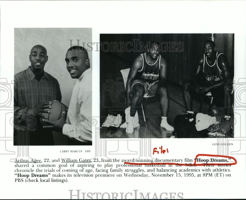 1995 Arthur Agee and William Gates from film &quot;Hoop Dreams&quot; on PBS - Historic Images