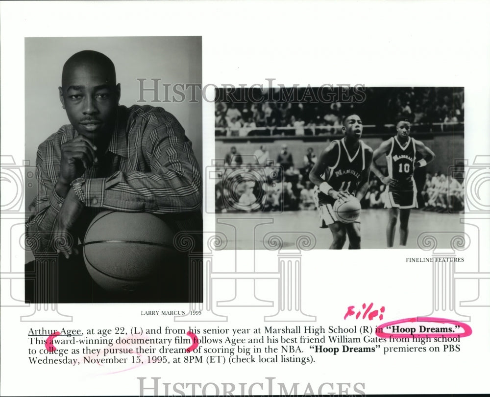 1995 NBA player Arthur Agee as seen in Hoop Dreams, PBS documentary - Historic Images